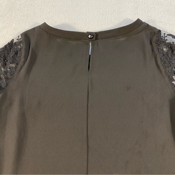 Lush Women’s Black Lace Sheer Short Sleeves Top, Round Neck, size XS - Picture 4 of 7